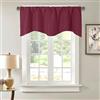 BOYOUTH Tende corte oscuranti smerlate con tasche per asta, mantovana per cucina, 132 x 45 cm, rosso vino, 1 pannello