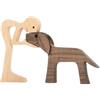 Wenxiaw Ornamenti per cuccioli in legno, statuetta in legno per cani, regalo riscaldante a cuore, fatto a mano, per gli amanti dei cani, per bricolage, legno, casa, ufficio
