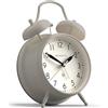 Newgate® Covent Garden sveglia | Classico iconico orologio a campana gemella | Grigio | Numeri facili da leggere | Ideale per comodino, scrivania o scaffale | Accessorio vintage contemporaneo