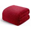 Exclusivo Mezcla Coperta in Pile, Rosso Scuro, Jacquard Goffrato, Morbida | 230x270 cm, Flanella, Leggera, Letto e Divano, Lavabile in Lavatrice, Tutte le Stagioni