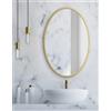 NMK HOME Specchio Rotondo da Parete Moderno 60 cm - Specchiera Bagno con Cornice Oro per Soggiorno e Camera da Letto