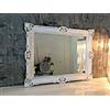 Artissimo Specchio da parete bianco argento barocco 90 x 70 cm antico da parrucchiere per bagno 3057WS
