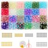 Qtuie Perline Per Braccialetti Kit 750Pz 8mm Perline di Vetro con Distanziatori Filo Elastico Kit per Fare Braccialetti Gioielli Collane Bigiotteria Fai Da Te Set Perle Tonde per Adulti Bambini 24 Colores