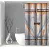 SDOTPMT 90x180cm Vendemmia Granaio Porta Tenda doccia Retrò Di legno Tavola Tenda da bagno Rustico Cascinale Campagna Tenda da vasca per Bagno con ganci