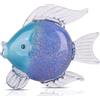 LCCCK Grandi figurine di pesci in vetro soffiato a mano, statua e scultura di pesce, decorazione per la casa, fermacarte in vetro animale tropicale marino di Murano per scrivania, decorazioni in vetro per