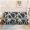 Surwin Copridivano Senza Braccioli 2/3 Posti Elasticizzato, Antimacchia Fodera per Divano Letto Antiscivolo Pieghevole Clic Clac Copri Divano con Gonna Arricciata (190-225cm,Grigio Scuro)