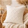 B O S A L O N I Federa Cuscino 45x45 cm BOSALONI HOME Atelier Collection, Copricuscino Decorativo Jacquard a Quadretti con Zip Nascosta, Fodera Elegante per Divano, Letto e Salotto Moderno (Bianco Perla)
