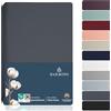 BARBONS - Lenzuola Una Piazza e Mezza Cotone 140x200 cm - Certificato Oeko-Tex, Con Angoli Morbido e Traspirante, Adatto per letto Copriletto, Facile da Lavare Lenzuolo 140 x 200 - Grigio Scuro