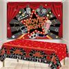 QUERICKY Decorazioni per la notte del cinema, Movie Night sfondo, Now Showing la tovaglia, decorazioni per feste di compleanno del tappeto rosso della festa a tema del film