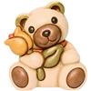 THUN - Orso Teddy Oliver Medio con Tulipano Giallo - Animali Soprammobili da Collezione - Ceramica - I Classici
