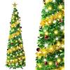 Suewidfay Albero di Natale pop-up con Luci a LED e stelle, 150cm albero di Natale artificiale pieghevole con paillettes lucide, Decorazione Natalizia per Interni ed Esterni, Casa