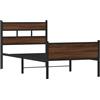 vidaXL Giroletto Senza Materasso Rovere Marrone 90x200cm in Truciolato, Letto Singolo, arredo Camera da Letto, Telaio Letto