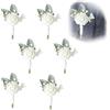 JAWAI 6 Pezzo Decorazione per Boutonniere, Sposo Boutonniere, Matrimonio Artificiale Boutonniere, Matrimonio Boutonniere, Adatto per Matrimoni, Banchetti di Fidanzamento, Cene Formali e Altre Feste