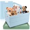WDZGX Scatola Pieghevole Robusta ida Cassetta in Plastica 34,6 x 24,4 x 17 cm 2 Pezzi Con Manici per Riporre Cucina Camera da Letto Ufficio Crate Scrivania Mensola Cassetto