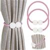Pinowu Fermatende magnetici per tenda 2 pezzi, con perle decorative, per tende piccole, sottili o trasparenti, Fermatenda (rosa)