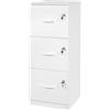 Relaxdays Armadio Portadocumenti con 3 cassetti, Chiusura, HxLxP: 103x40x40 cm, Bianco