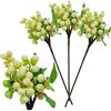 Meiwlong Steli di bacche artificiali, 25,4 cm, 3 pezzi, bianco e verde