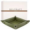 Belcraft Orvieto Svuotatasche in Pelle, Realizzato a mano da Artigiani Toscani, Porta Oggetti, Verde (19x19 cm)