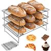 KOUHA 3 Ripiani Griglia di Raffreddamento Impilabile 34x24x6.5cm Gratella per Dolci per Cuocere Asciugare Muffin Pizza e Grigliate Compatibile, Griglia Accessori per la Cottura in Cucina