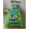 Minecraft Classic Crew Copripiumino Singolo 140x200 + Federa 65x65 Verde