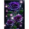 MytaYt Diamond Painting Kit Completo Rose Pittura Diamante Viola Rosa Pittura Diamante 5D Fai da Te per Principianti Decorazione Della Parete di Casa (30x40 cm)