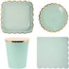 Ulalaza 32 Pezzi Piatti di Carta USA e Getta Tazze e tovaglioli Set Articoli per Feste Kit da tavola per Matrimonio Compleanno Baby Shower