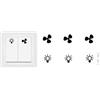 Generic Set di adesivi per interruttore con 3 ventole e 3 adesivi con simbolo di luce (RP16/1) (14 mm)