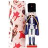 COMBIUBIU Schiaccianoci Natalizi 38 cm,Nnutcracker Christmas,Soldatini Schiaccianoci Natalizi Sstatuette Tradizionali di Natale,Decorazione Natalizia-Blu
