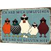 Iirlvior Divertenti targhe in metallo 20 x 30 cm - Wir sind die coolsten galline, decorazione da parete, divertente Coop in metallo vintage, decorazione galline per cucina, fattoria, regali in alluminio