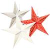 com-four® 3 stelle luminose 3D LED 60 cm - stella natalizia con illuminazione e timer - stella in carta premium da appendere