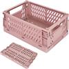 DEARBAG Scatola Portaoggetti in Plastica Pieghevole Cestini Portaoggetti Pieghevoli Contenitore Impilabile per Casa Cucina Aula Camera da Letto Bagno Ufficio (Rosa)