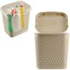 KADAX Contenitore per detersivi, contenitore per detersivo con coperchio, secchio per detergenti, contenitore in plastica (beige)