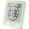 VORRINC Termometro Igrometro Digitale, Orologio da Bagno Impermeabile Allarme Toccare Controllo Timer per il Conto Alla Rovescia, Termoigrometro da Interno per Casa Monitor di Temperatura e umidità (verde)