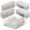 thumbgeek Scatole portaoggetti pieghevoli per cassetti, organizer in nylon, per biancheria intima, calze, motivo a quadri (5 pezzi)
