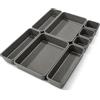 com-four® Set di scatole di immagazzinamento da 8 pezzi - organizzatore di cassetti in 3 misure - scatola di immagazzinamento per cassetti, scaffali e armadi