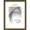 FRAMO N°107 - Cornice portafoto barocca, 21 x 27 cm, in legno massello | nero oro | retro vintage antico telaio in legno con vetro sintetico infrangibile anti-riflesso e ganci in metallo