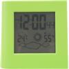 Buachois svegliare con Previsioni del Tempo, Sveglia a Doppia Energia con Batteria Solare e Sensore di Temperatura e Umidità, Digitale per Serra Domestica(Verde)