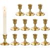 Romadedi Candelabro oro candele da tavolo, set da 12 pezzi, piccolo portacandele in metallo, vintage, moderno, decorazione per matrimoni, tavoli, Natale, avvento, soggiorno, corona dell'Avvento
