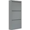 WOLTU Porta Scarpe, Scarpiera Stretta in Metallo, Porta Scarpe da Armadio Salvaspazio con 3 Cassetti per 6-9 Paia di Scarpe, per Corridoio o Soggiorno, Grigio Chiaro, 50x15x106 cm