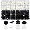 TOAOB THE ONE AND ONLY BABY TOAOB 150 Insiemi Bottoni a Pressione Bianco e Nero Automatici in Plastica T8 14 mm per Cucito Creativo Fai da Te Scrapbooking