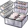 thumbgeek Scatole portaoggetti pieghevoli per cassetti, organizer in nylon, per biancheria intima, calze, motivo a quadri (5 pezzi)