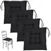 NCTNCX Set di 4 cuscini per sedia, 36 x 36 cm, per esterni, con legatura, per interni ed esterni, cuscino (nero)
