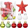 Jesustree Palline di Natale, 30 Pezzi Mini Palle Decorazioni per Albero di Natale, Ornamento in Plastica Addobbi Natalizi, Decorative per Feste di Matrimoni, Rosso Verde