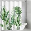 Zourglow Tenda da Doccia Antimuffa 200 x 120 cm Impermeabile | Foglie Verdi, Poliestere Tenda per Vasca da Bagno Lavabile con 12 Anelli, per Bagno Dormitorio Famiglia Hotel