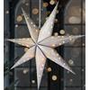 Brubaker Stella di Natale LED - Stella di Carta da 60 cm con 7 Punte - Stella dell'Avvento 3D - Funzionante a Batteria, da Appendere e Illuminata - Argento