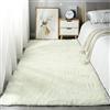 Homesally Tappeti Pelo Lungo Morbido Antiscivolo Soffice Antiscivolo Calore Tappeto Salotto Super Morbida Adatto per Soggiorno Camera da Letto e Cameretta,off White,60cm×160cm