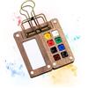 Vordpe Mini tavolozza, tavolozza portatile per taccuino da schizzo, tavolozza colori in legno, tavolozza magnetica pieghevole, con 1 clip per pittura ad acquerello, pittura acrilica ad olio (8 griglie