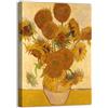 canvashop quadri Girasoli in Vaso 100x70 cm Stampa su Tela di Van Gogh Arte Classica Decorazione da Parete Giallo