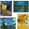 LuxHomeDecor Quadri Van Gogh Vincent 4 Pezzi 40x30 cm Stampa su Tela con Telaio in Legno Arte arredo