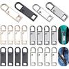 GENSMILE Set di tirazip in metallo universali - 20 pezzi di tirazip per sostituzione della zip, riparazione della zip, cursori per cerniere per indumenti, pezzi di ricambio per cerniere